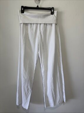 Hardtail Forever Textured Double Layer Wide Leg Fold-Over Low Rise Pants